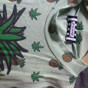 Nasty Gal Green Pineapple Print Mini Dress